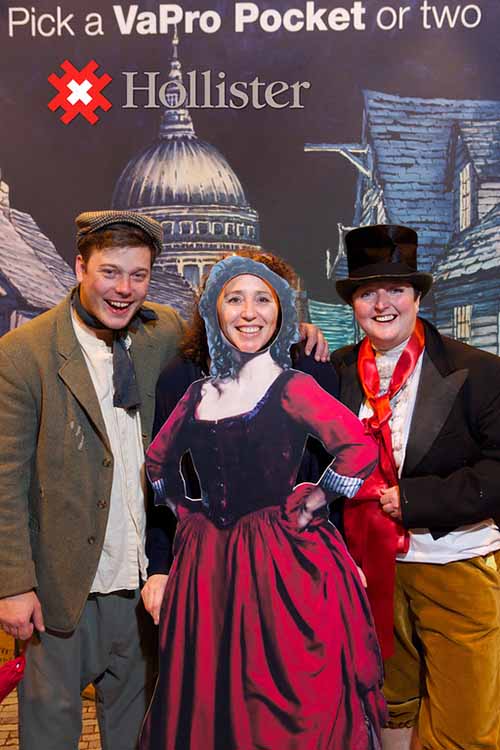 Hollister use Oliver Twist costumes supplied for corporate event. Period costume hire. 